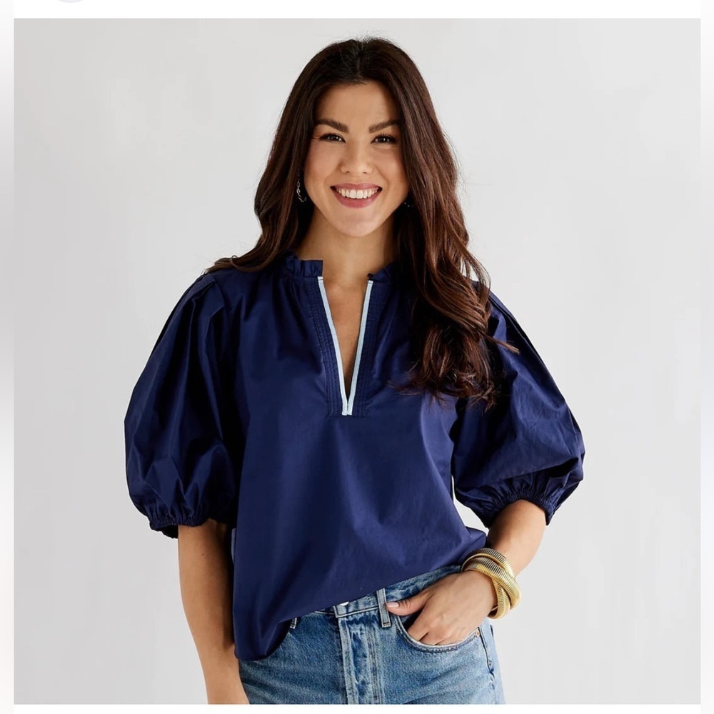 Caryn Lawn Anna top in navy